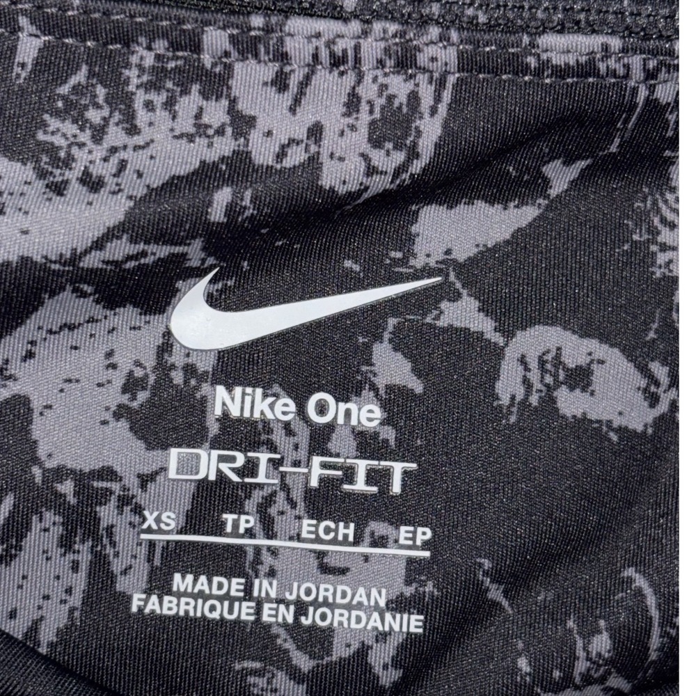 Nike One Dri-Fit Leggings Womens XS Black Abstract Print High Waisted Workout‎ - Picture 4 of 9